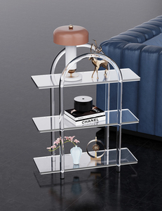 Bàn Bên Bằng Acrylic Trong Suốt Kệ Nhiều Tầng Phong Cách Instagram Phong Cách Scandinavia Kệ Trưng Bày Sàn Xe Đẩy Để Đồ Cạnh Giường Bàn Góc - Product Image 1