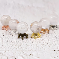 Mini globe de cristal 1/12 pour maison de poupée avec support, ornement de simulation de globe terrestre, accessoires de décoration de scène d'Halloween pour micro-paysage