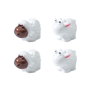 Paire de moutons à <span class=keywords><strong>bec</strong></span> rouge et blanc, moutons Maduo, Sean, articles décoratifs pour micro-paysages en mousse, ornements en résine DIY, petits - Product Image 5
