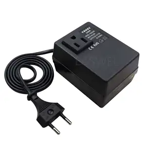 Adaptador de tomada da ue de 220v a 110v, transformador de conversor de voltagem para viagem, 200w