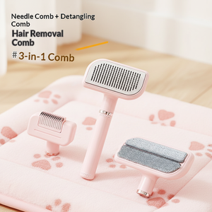 <span class=keywords><strong>Brosse</strong></span> de toilettage auto-nettoyante réutilisable pour <span class=keywords><strong>animaux</strong></span> de compagnie avec un bouton de dégagement pour éliminer les <span class=keywords><strong>poils</strong></span>. - Product Image 1