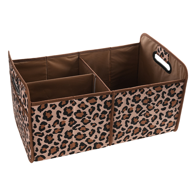 Sac de rangement pour coffre-imprimé léopard-marron