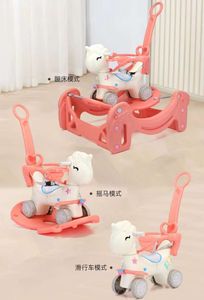 <span class=keywords><strong>Cheval</strong></span> à <span class=keywords><strong>bascule</strong></span> anti-chute unisexe, premier cadeau d'anniversaire pour enfants, peluche douce et plastique pour garçons et filles - Product Image 4