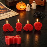 Moule en silicone YS pour boîte de rangement citrouille d'Halloween, moule DIY pour pendentif en cire (crâne, fantôme, diable, croix), moule de cuisson pour gâteaux et pains, personnalisation