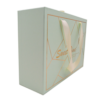 Boîte cadeau de luxe pour vêtements, emballage de chaussettes pour la fête des mères, écologique, recyclable, avec feuille d'or, grand tiroir coulissant, ruban