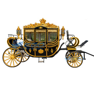 Charrette royale de luxe noire pour transport spécial avec décoration enfantine, chariot électrique - Product Image 1
