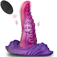 Plug anal vibrant chauffant sans fil avec télécommande et ventouse puissante, jouet personnel pour adultes en forme de pieuvre