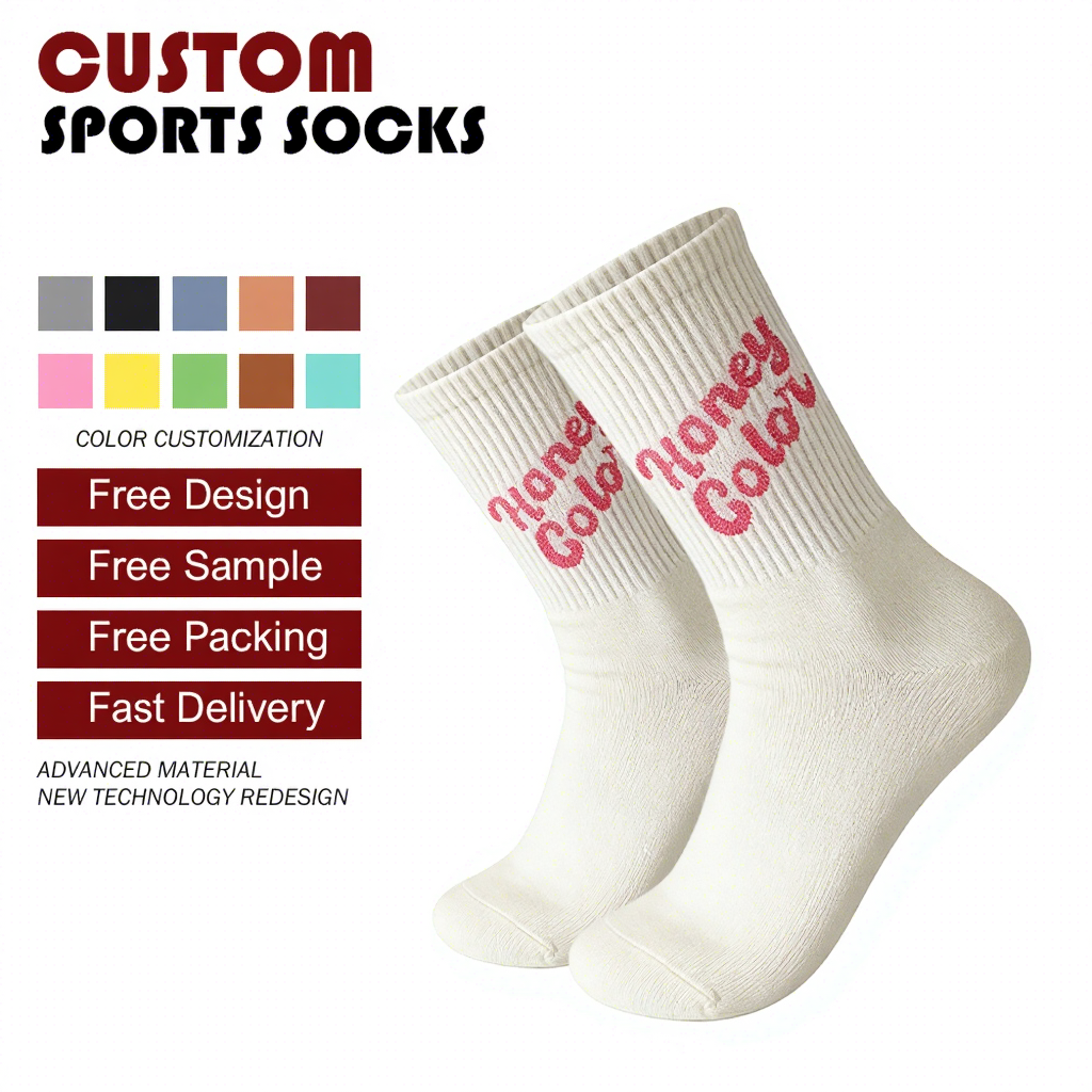 Cozy Cotton Women's Summer Sport Crew Socks Custom Print Silk Casual Daily Use Striped Breathable Knitted