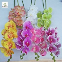 Vente en gros, 7 têtes, impression 3D, toucher réel, orchidée papillon artificielle pour fête de mariage, décoration de la maison