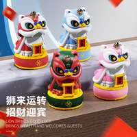 Miniature de danse du lion traditionnelle chinoise, statues de lion dansant ondulant solaire pour les décorations de restaurants à la maison et les cadeaux du nouvel an