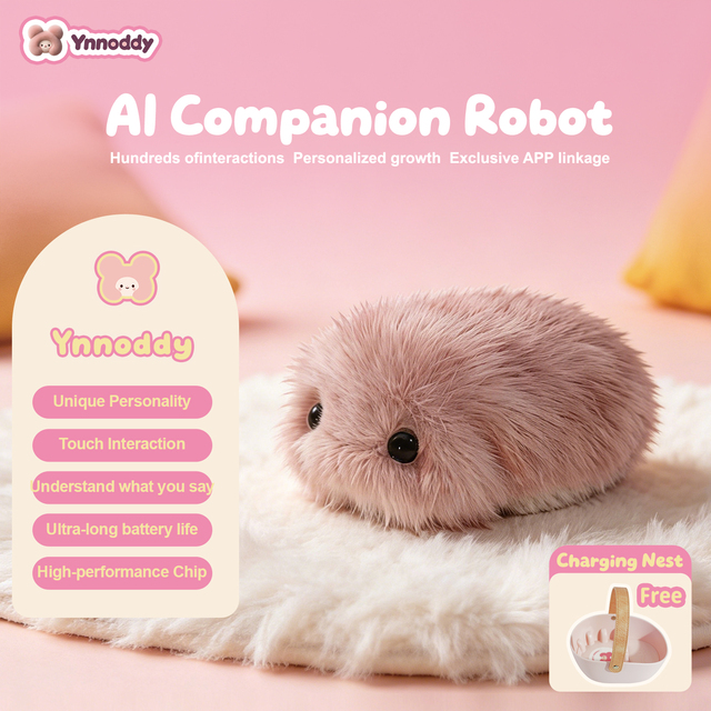 Noddy AI Robot Pet Voice Control Smart Plush Companion for Kids Interactive Emotional Support Soft Toy Gift Development Learning