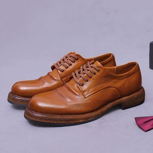 Zapatos de Vestir de Diseñador de Lujo, de Cuero, con Cordones, Transpirables, Ligeros, Antideslizantes, con Diseño de Parches, para Hombre, Personalizados - Product Image 2