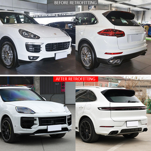 Pour <span class=keywords><strong>Cayenne</strong></span> 2011-2017 Modification de voiture mise à niveau 2024 Turbo GT Kit de carrosserie pare-chocs avant phares LED échappement Sport - Product Image 2