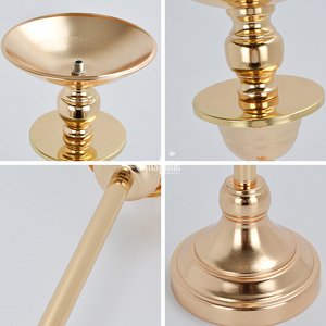 Centres de table Candélabres de décoration, centre de table de mariage en or galvanisé - Product Image 3
