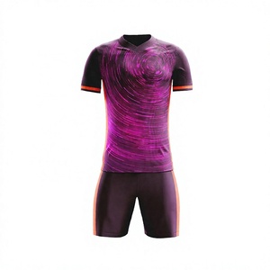 Conjunto de Camiseta de Fútbol para Hombre, Negra, Cuello en V, Manga Corta, Absorbe la Humedad, Antibacteriana, Protección UV, Todas las Temporadas, Corte Regular - Product Image 1