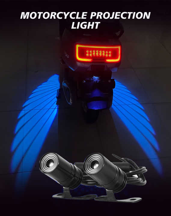 Baobao Iluminación BB1857 Angel Wing Proyector Luz Led Ángulo Alas Luces Kit Para Motocicleta Bicicleta