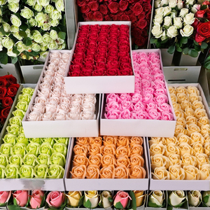 Three-Layer <strong>Soap</strong> <strong>Rose</strong> Simulation DIY Bouquet Water Splash Belt Base Flower Tray Valentine's Day Artificial Flowers Flower Head - Product Image 1