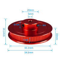 80 dents 2GT roue synchrone entraînement en alliage d'aluminium poulie à courroie synchrone accessoires d'imprimante 3D 6M largeur de courroie OEM