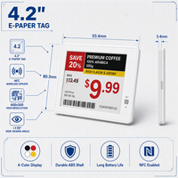 Zhsunyco SE0420B1 Etiqueta Electrónica de Precio (ESL) Ultra Delgada de 4.2'' con NFC, ABS, Alimentada por Batería, para Boutique Minorista