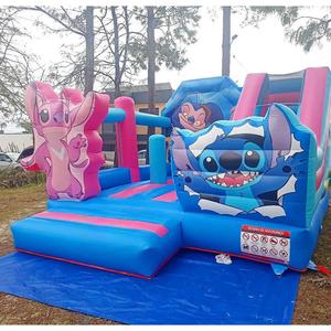 Castillo Inflable Stitch para Niños, Castillo Azul con Tobogán, <span class=keywords><strong>Jumper</strong></span> de PVC - Product Image 5