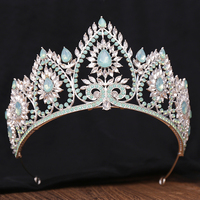 Haute qualité européenne américaine cristal couronne luxe Baroque cristal mariée diadèmes alliage strass cheveux accessoires casque