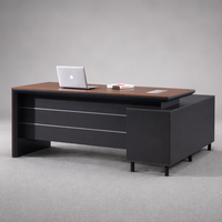 Bureau de direction en MDF en forme de L, table de bureau en bois pour patron ou manager avec armoire latérale, taille personnalisée, ensemble pour utilisation et aménagement