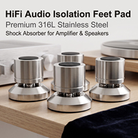 Pieds d'isolation audio HiFi réglables en acier inoxydable, amortisseurs de chocs pour amplificateur et support de câble d'alimentation
