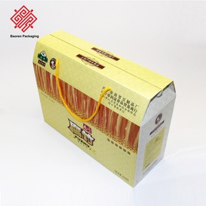 Caja de Regalo para Alimentos con Asa de Papel, Impresa Personalizada, Caja de Cartón Corrugado para Empacar Alimentos Secos de Especialidad Local - Product Image 1