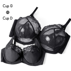 Soutien-gorge brodé en dentelle, coupe complète, pour femme, gros seins, Sexy, transparent, pour gros seins, personnalisé - Product Image 3