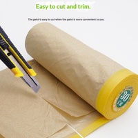 Film de protection décoratif anti-poussière et anti-peinture en papier kraft écologique à haute viscosité, simple face, 15 m, pour meubles et pulvérisation