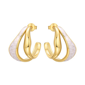 Pendientes de media aro elegantes que no se desvanecen, pendientes de diseño original y único. - Product Image 6