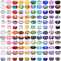 Perles acryliques de style panier à grand trou 9x14mm, couleurs assorties, pour bracelets DIY, perles en vrac, accessoires de bijoux