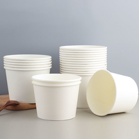 750 1100 1300ml Boîtes à déjeuner à emporter personnalisées écologiques Saladier en papier kraft pour servir salade soupe fruits avec couvercle en papier