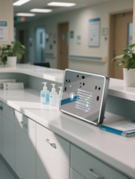 Terminal de surveillance de la santé intelligent portable de bureau avec capteur, analyseur biométrique sans contact alimenté par l'IA, en alliage d'aluminium
