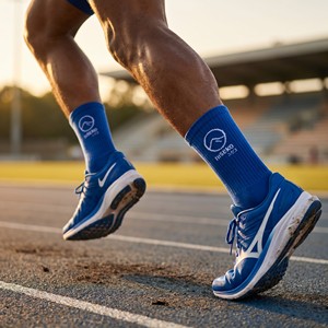 Service OEM/ODM Chaussettes de sport respirantes à compression avec soutien de la voûte plantaire, logo personnalisé, 82% coton, pour l'escalade, certifiées OEKO-TEX 100 - Product Image 2