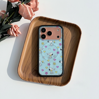 Coque de téléphone magnétique étanche avec plaque arrière amovible, motif dessin animé, pour 17 Pro, compatible charge sans fil, TPU+PC, avec motifs personnalisables pour usage quotidien
