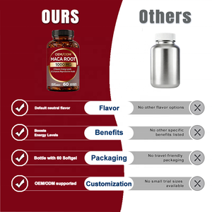 <span class=keywords><strong>Maca</strong></span> Wortel Softgels 1000mg - Verhoogt Energie Niveaus & Verbeterd de Reproductieve Gezondheid, Snelle Werking - 60 Softgels OEM/ODM - Product Image 5