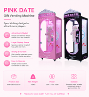 Pink Date Luxury Claw Machine LED Neon Toy Crane Machine Coin Operated Arcade Gift Vending Machine for Shopping Mall