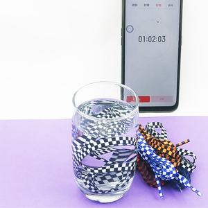 Colorful Checker Print Flat Shoelaces For <b>Casual</b> Sport Sneakers 8mm Polyester Tartan Plaid Laces High Quality <b>White</b> Plastic Tips - Product Image 4