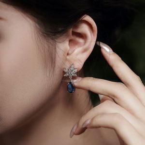 Dylam Exclusive Design S925 Silver <b>Fine</b> Jewelry Women Gifts Marquise Tear Flower Leaf Shape 5A Zirconia <b>Stud</b> <b>Earrings</b> - Product Image 3