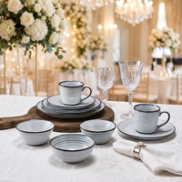 Assiettes de service en porcelaine écologiques pour décoration de mariage, vaisselle de table classique pour riz et steak, personnalisable OEM/ODM