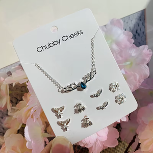 Juego de Joyería de 5 Piezas con Collar y Aretes de Plata con Cristales de Imitación, Cruz, Corazón, Copo de Nieve y Flor, Regalo de Boda para Mujer - Product Image 4