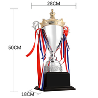 Trophées et récompenses personnalisés 50cm Grand gagnant en métal World Trophy Cup Award pour les tournois Sports Soccer Basketball League