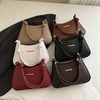 Sac à bandoulière en cuir PU tressé pour femme, nouveau sac à main tendance avec rabat en cuir