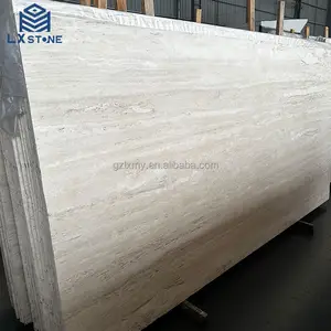 Travertine tường trang trí điền vào lỗ tấm cao cấp biệt thự Natual Roman trắng sang trọng tùy chỉnh hiện đại LX gua đá cẩm thạch sang trọng