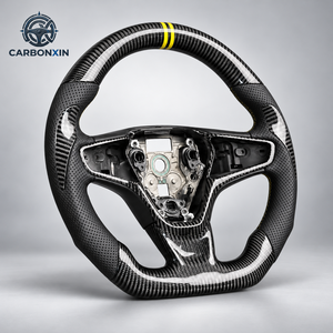 Volant en fibre de carbone sur mesure pour Chevrolet Cruze Camaro Corvette J300 2009-2015 - Cuir perforé {sans airbag} - Product Image 2