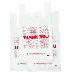 Sac gilet rayé imprimé sur mesure, sac de courses polyvalent en plastique pour chewing-gum, sushis, aliments pour animaux et conserves - Product Image 1
