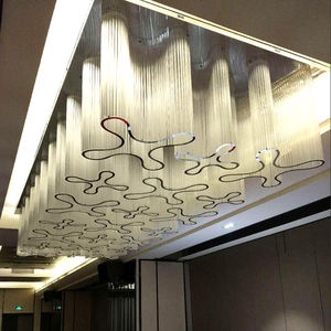 Personnalisé nordique contemporain luxe <span class=keywords><strong>grand</strong></span> hall d'entrée salle de banquet hôtel LED cristal plafond éclairage lustre Top classement restaurants - Product Image 6