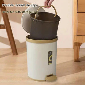 Mini Bote de <span class=keywords><strong>Basura</strong></span> Doméstico de 12L, Cubos de <span class=keywords><strong>Basura</strong></span> Pequeños con Estructura Integrada y Tapas, Bote de <span class=keywords><strong>Basura</strong></span> de Plástico Duradero con <span class=keywords><strong>Pedal</strong></span> para Cocina - Product Image 4