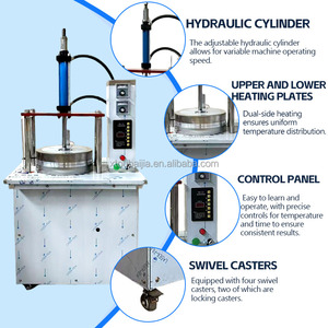 Máquina de Panquecas, Máquina de Formar Bolos Finos, Máquina de Bolos Redondos de Trigo, Máquina de Pressão de Massa para Pizza, Máquina de Pressão a Quente para Tortilhas - Product Image 5